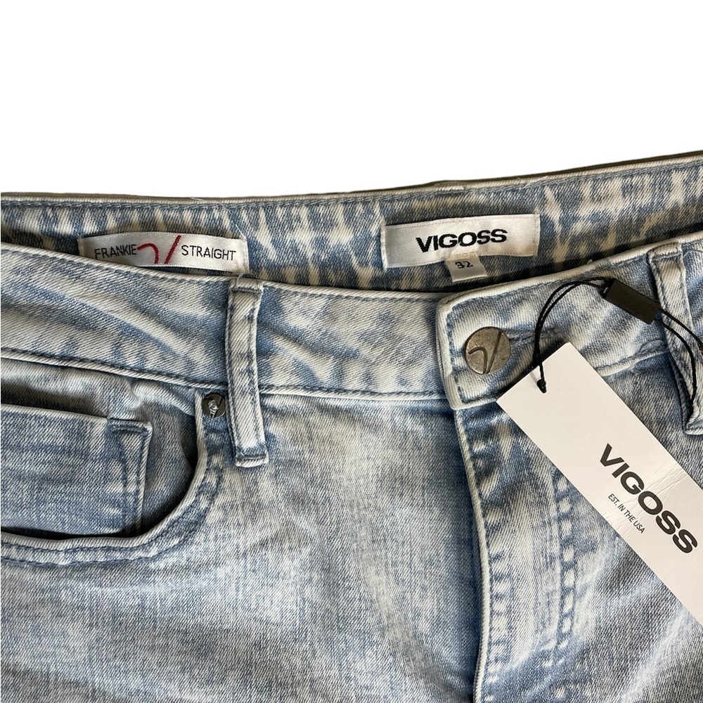 Vigoss Frankie slim Straight Jeans NWT Color Block Patchwork 32 - Picture 4 of 10